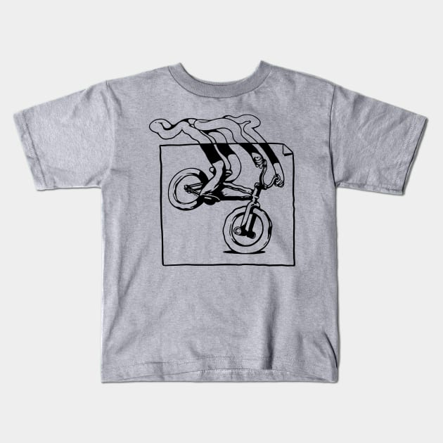 Front Wheel Kids T-Shirt by xaveteepublic